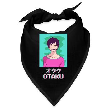 Otaku Anime Junge Japanisch Vaporwave Ästhetisches - Bandana - Schwarz - Vorne