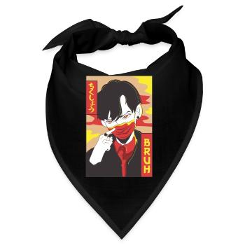 Anime Boy Bruh Japanisch Vaporwave Ästhetisches Ge - Bandana - Schwarz - Vorne