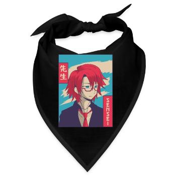 Sensei Anime Junge Japanisch Vaporwave Ästhetische - Bandana - Schwarz - Vorne