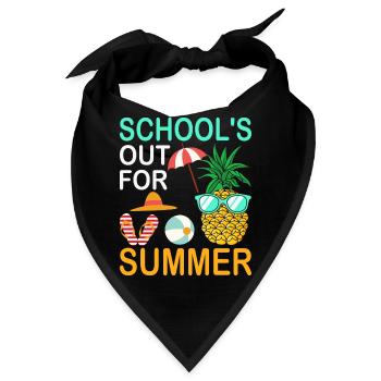 Schule Fertig Sommerferien Spruch - Bandana - Schwarz - Vorne