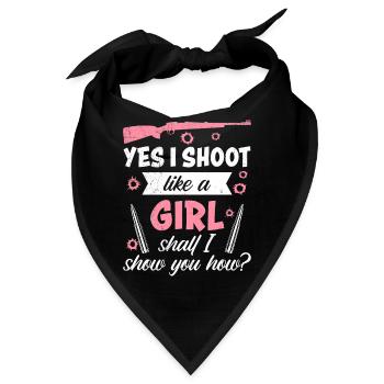 Ich schieße wie ein Mädchen Sportschießen - Bandana - Schwarz - Vorne