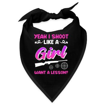 Schieße wie ein Mädchen Damen Sportschütze - Bandana - Schwarz - Vorne