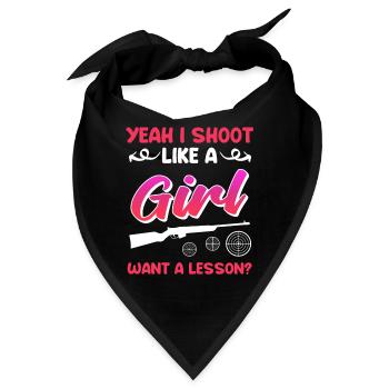 Schieße wie ein Mädchen Damen Sportschütze - Bandana - Schwarz - Vorne