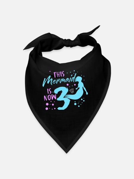 Meerjungfrau Tshirt - Bandana - Schwarz - Vorne