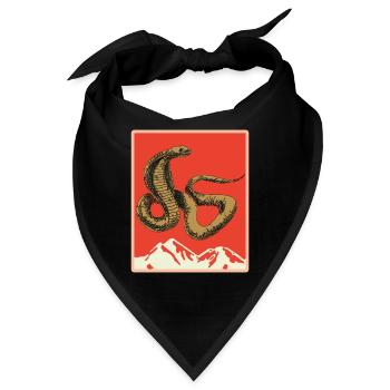 Schlange Geschenk Tier Reptil Cobra Python Boa - Bandana - Schwarz - Vorne