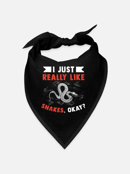 Snake Gift Animal Reptile Cobra Python Boa - Bandana - black - Front