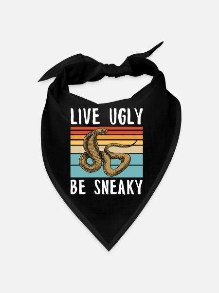Snake Poisonous Cobra Reptiles Terrarium Snake - Bandana - black - Front