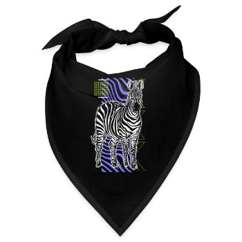 Zebra Geschenk Schwarz-weiß Safari Savanne Steppe - Bandana - Schwarz - Vorne
