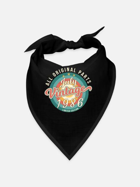 Birthday greeting 1986 In July - Bandana - black - Front