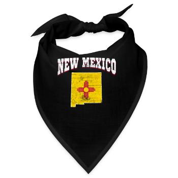 US America State Flag Land Map New Mexico - Bandana - Schwarz - Vorne