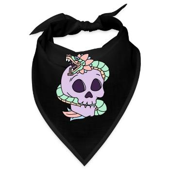 Quetzalcoatl Pastell Goth Schädel Aztec Geschenk - Bandana - Schwarz - Vorne