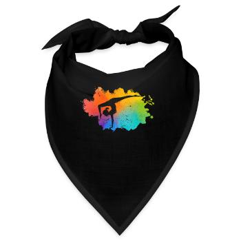 Gymnastik Regenbogenfarben Akrobatik Akro Turnerin - Bandana - Schwarz - Vorne