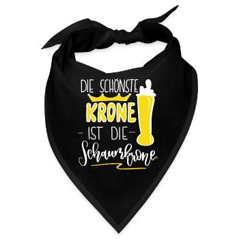die schönste Krone ist die Schaumkrone - Bier - Bandana - Schwarz - Vorne