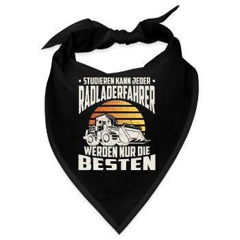 Radlader Radladerfahrer nur die Besten - Bandana - Schwarz - Vorne
