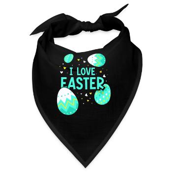 Ich Liebe Ostern Osterfest Osterei Osterhase - Bandana - Schwarz - Vorne