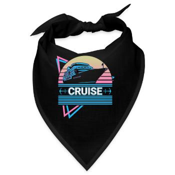 Kreuzfahrtschiff Retro Geschenk - Bandana - Schwarz - Vorne