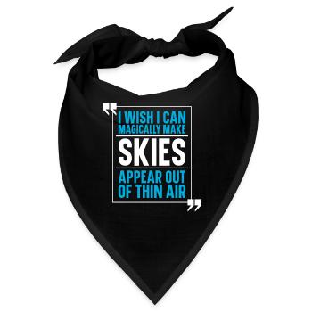 Ski Skifahren Skier - Bandana - Schwarz - Vorne