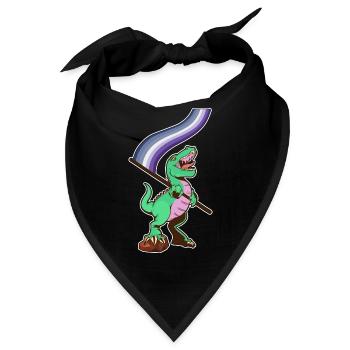 LGBTQ-Flagge - Dinosaurier-Butch-Lesbe - Bandana - Schwarz - Vorne
