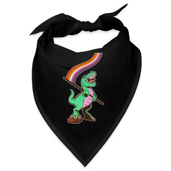 LGBTQ-Flagge - Dinosaurier-Lesbe - Bandana - Schwarz - Vorne