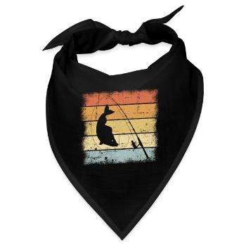 Angeln Retro Design - Bandana - Schwarz - Vorne