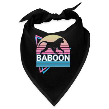 Pavian Retro Geschenk - Bandana - Schwarz - Vorne