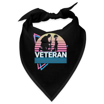 Veteran US Armee US Soldat Retro Geschenk - Bandana - Schwarz - Vorne