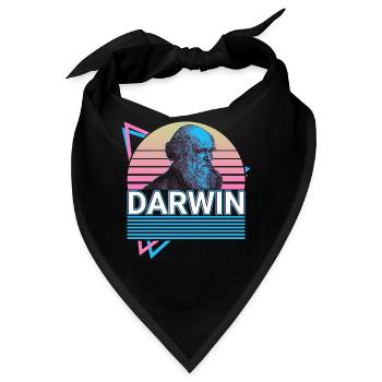 Charles Darwin Evolutionstheorie Retro Geschenk - Bandana - Schwarz - Vorne