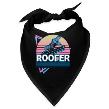 Dachdecker Dachbau Retro Geschenk - Bandana - Schwarz - Vorne