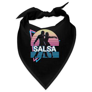 Salsa Tanzen Salsa Tänzer Retro Geschenk - Bandana - Schwarz - Vorne