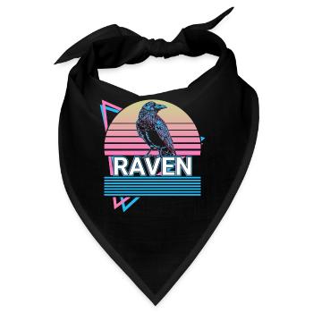 Raven Crow Retro Geschenk - Bandana - Schwarz - Vorne