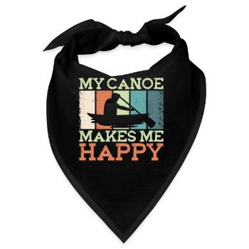 Canoe Canoeing Vintage Retro My - Bandana - Schwarz - Vorne