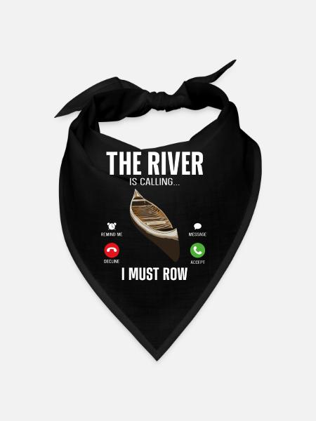 Canoe Canoeing Vintage Phone - Bandana - Schwarz - Vorne