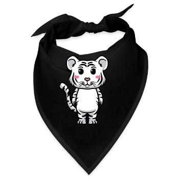 Weißer Tiger Emoticon Bengalischer Tiger - Bandana - Schwarz - Vorne