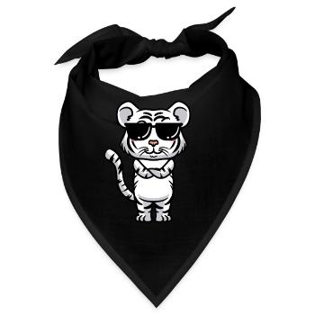 Weißer Tiger Emoticon Bengalischer Tiger - Bandana - Schwarz - Vorne