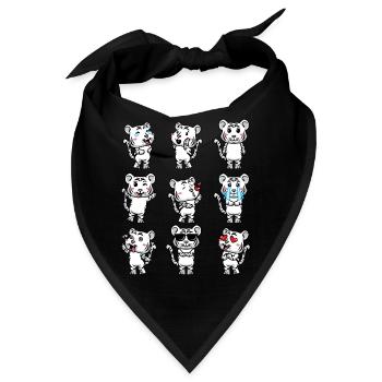 Weißer Tiger Emoticon Bengalischer Tiger - Bandana - Schwarz - Vorne