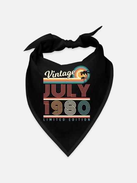 Born 1980 in July - Bandana - black - Front