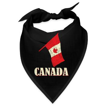 Distressed Canada Flag Love Canadian Canada Day - Bandana - Schwarz - Vorne