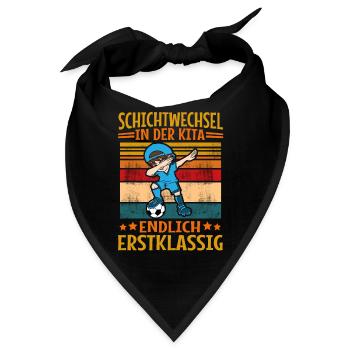 Kinder Kita Abgänger Einschulung Schulkind Junge - Bandana - Schwarz - Vorne