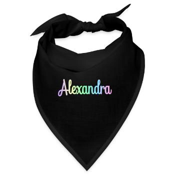 ALEXANDRA Rainbow Minimalist Cursive - Bandana - Schwarz - Vorne