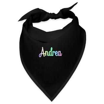 ANDREA Rainbow Minimalist Cursive - Bandana - Schwarz - Vorne