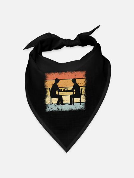 Schachspiel Retro Design - Bandana - Schwarz - Vorne