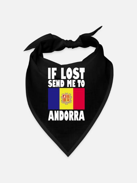 Andorra Flag Saying - Bandana - black - Front