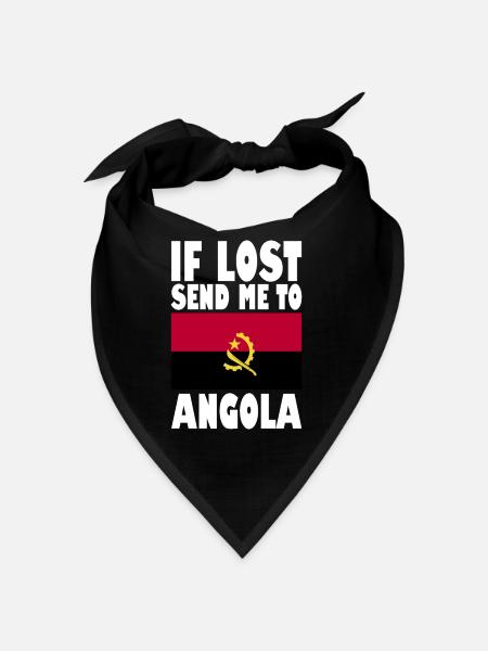 Angola Flagge Spruch - Bandana - Schwarz - Vorne