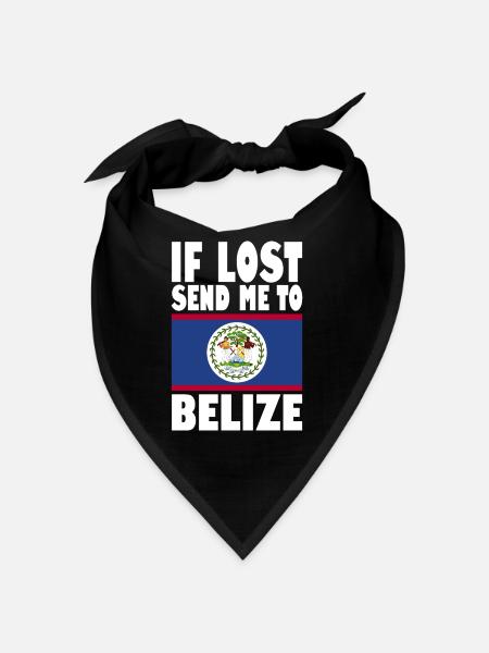 Belize Flagge Spruch - Bandana - Schwarz - Vorne