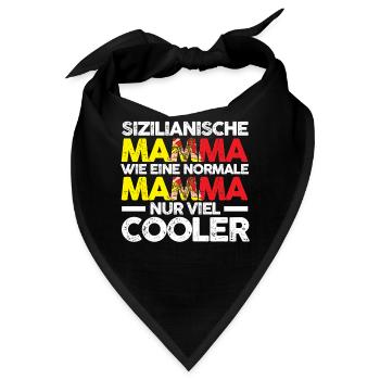 Sizilianerin Sizilienische Mamma Sizilien Mutter M - Bandana - Schwarz - Vorne