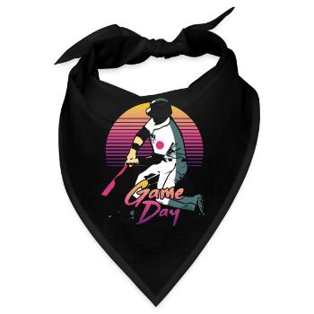 Baseball Fan Vintage Retro Batter - Bandana - Schwarz - Vorne