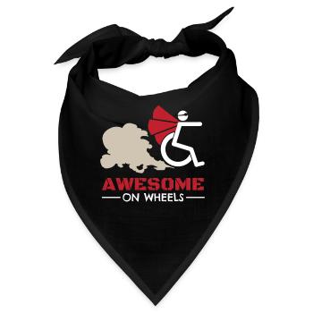 Awesome On Wheels Rollstuhlfahrer - Bandana - Schwarz - Vorne