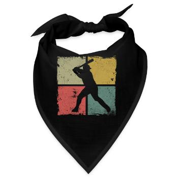 Baseball Fan Retro Vintage Batter - Bandana - Schwarz - Vorne