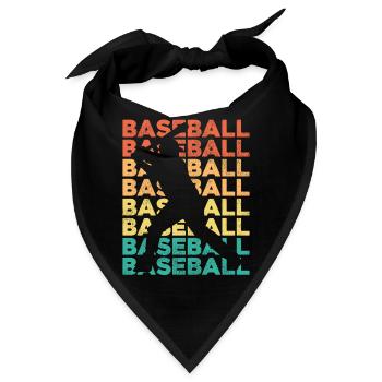 Baseball Fan Retro Vintage Batter - Bandana - Schwarz - Vorne