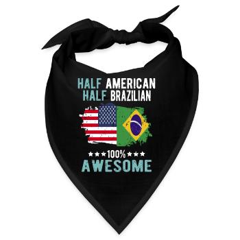 Halb Amerikaner Halb Brasilianer - Bandana - Schwarz - Vorne